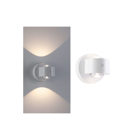 Sienas akumulatora lampas Zorik ar sensoru, balta