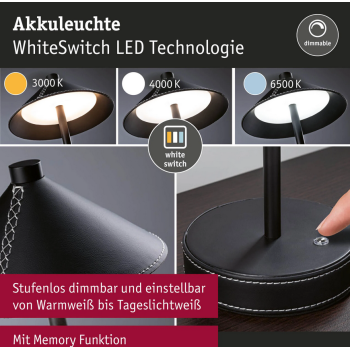 Akumulatora gaismeklis Pellini, melnā krāsā, 370×150 mm