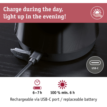 Akumulatora gaismeklis Onzo, melna