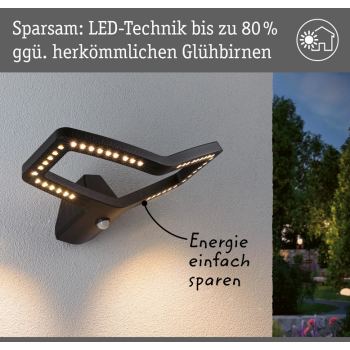 Āra sienas lampa Alara 10W ar kustības sensoru