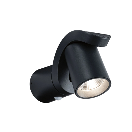 Sienas lampa Cuff 10W ar kustības sensoru, melns