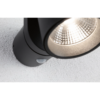 Sienas lampa Cuff 10W ar kustības sensoru, melns