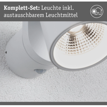 Sienas gaismeklis Cuff 10W ar kustības sensoru, balts