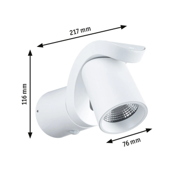 Sienas gaismeklis Cuff 10W ar kustības sensoru, balts