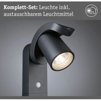 Напольный светильник Cuff 10 Вт с датчиком движения, черный