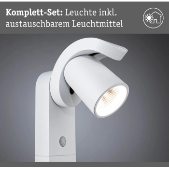 Напольный светильник Cuff 10W с датчиком движения, белый