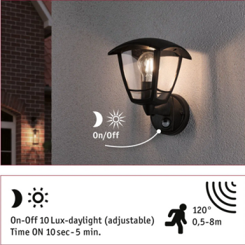 Sienas gaismeklis Classic Curved 12W ar kustības sensoru