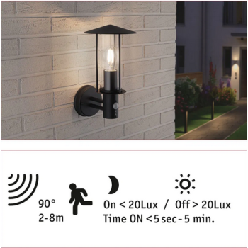 Sienas gaismeklis Classic 15W ar kustības sensoru