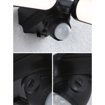 Настенный светильник Sonlig 2x9 Вт с солнечной батареей и датчиком движения