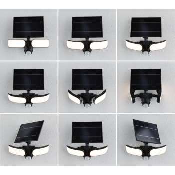 Настенный светильник Sonlig 2x9 Вт с солнечной батареей и датчиком движения