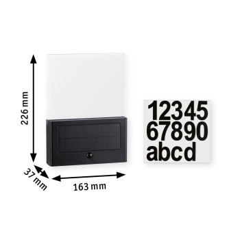 LED mājas numura gaismeklis Neda ar saules bateriju, kustības sensoru un draudzīgs kukaiņiem