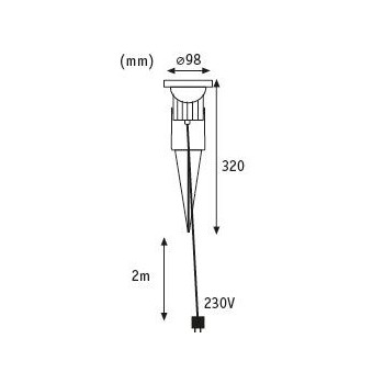Gaismas ķermenis ar mietu 28 W
