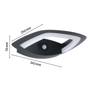 Sienas gaismeklis Akena 10,8 W, kukaiņiem draudzīgs, ar kustības sensoru