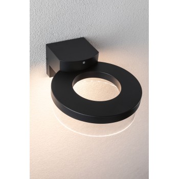 Sienas gaismeklis 8W, melnā krāsā