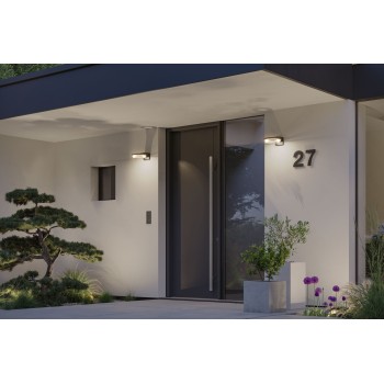 Sienas gaismeklis 8W, melnā krāsā