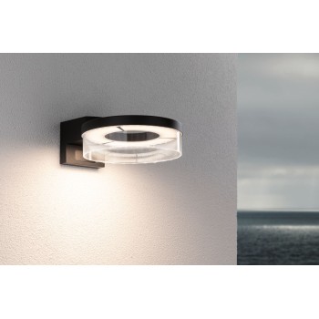 Sienas gaismeklis 8W, melnā krāsā