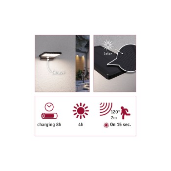 Настенный светильник Solveig с солнечной батареей и датчиком движения