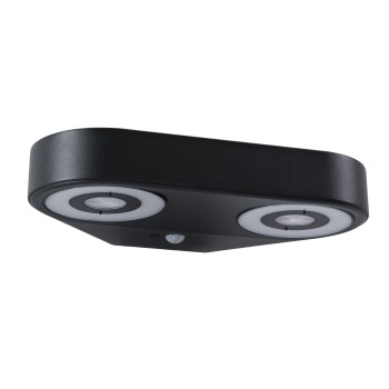 Sienas gaismeklis Silma 2x5,5W ar kustības sensoru, melnā krāsā