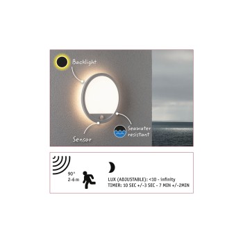 Настенный светильник Lamina Backlight 14,5 Вт с датчиком движения, белого цвета